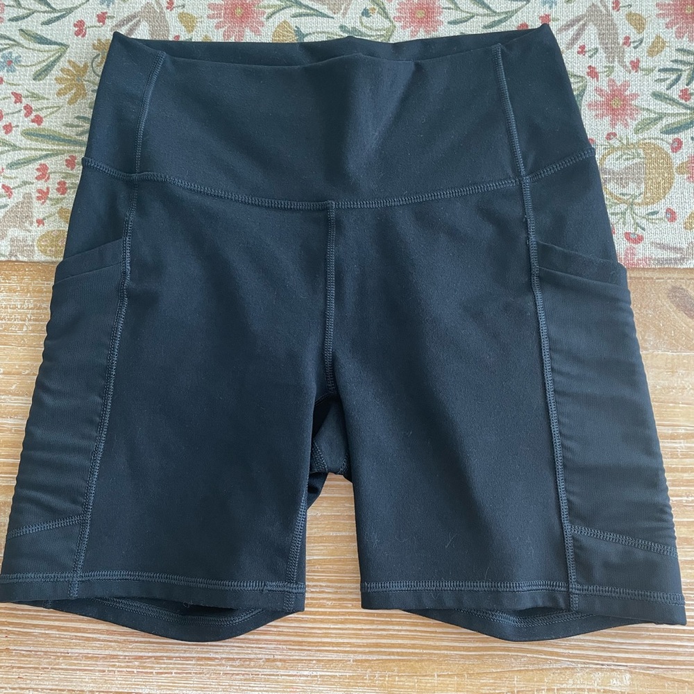 Fabletics Black Bike Shorts High Waist Stretchy Fit